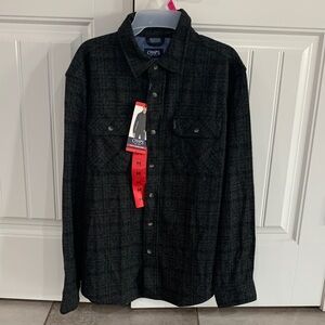 Chaps Dark Plaid Long Sleeve Shirt